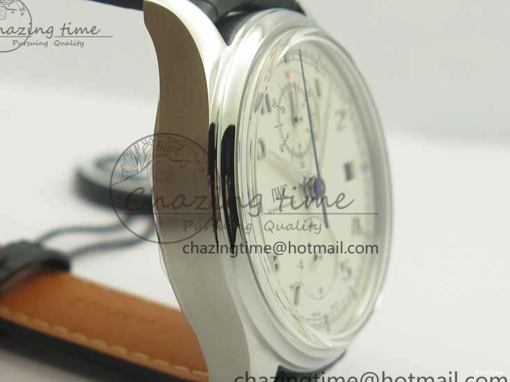 MIROTIME 0110 Portugieser Chrono  42 IW390403 ZF 1:1 Best Edition White Dial Blue Hand on Black Leather Strap A WellDesigned 7190